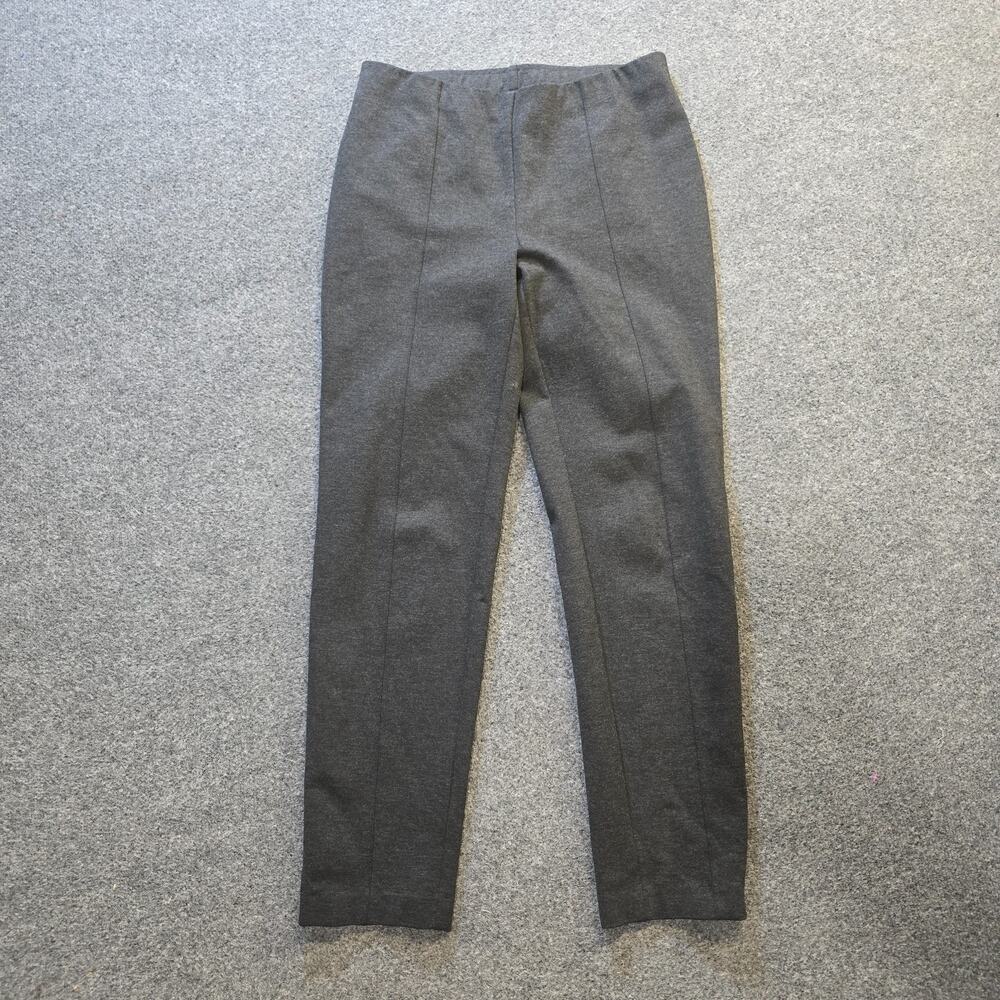 J Jill Pants Womens Size Medium Gray Ponte Slim Leg Stretchy Casual Career Basic
